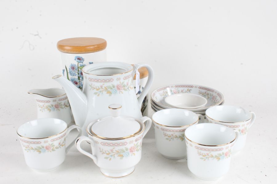 BHS Carrington porcelain coffee set, consisting of plates, cups and saucers, dishes, jg, sugar