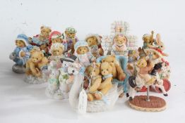 Large collection of mostly Cherished Teddies ornaments, with certificates (qty)