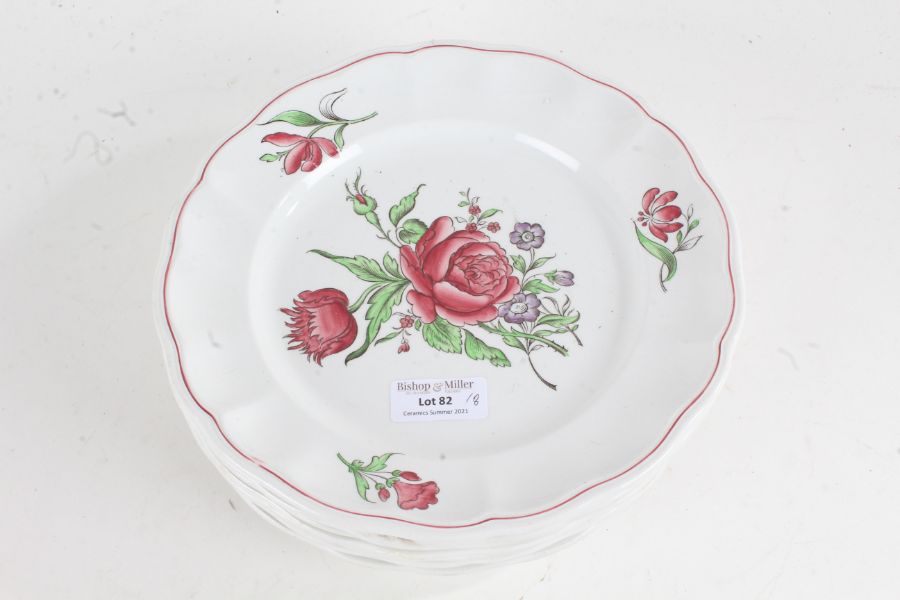 Eight Copeland Spode Marlborough pattern side plates, with foliate decoration, 22cm diameter