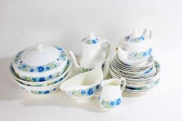 Wedgwood Clementine pattern part service, consisting of a coffee pot, milk jug, sauceboat, tureen,