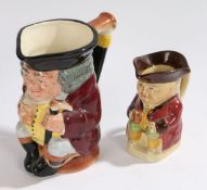 Royal Doulton Toby jug, "Jolly Toby, 16cm high, and a miniature Toby jug, by Wood & Sons, 11cm