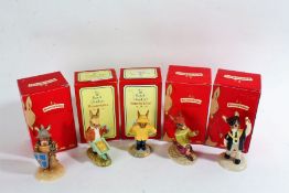 Five boxed Beatrix Potter Peter Rabbit figures, Royal Doulton Bunnykins, to include Romeo