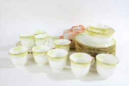 Quantity of Conway porcelain tea ware and side plates, together with an Edwardian butter dish