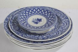 Three Spode Blue Room Collection "Warwick Vase" plates, 26cm diameter, matching 23cm diameter plate,