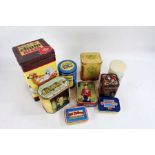 Collection of advertising interest tins and cigarette packaging , including Pedigree and others (