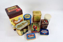 Collection of advertising interest tins and cigarette packaging , including Pedigree and others (