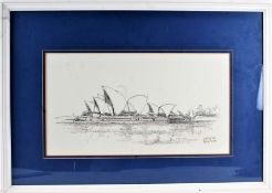 David Ruttle? (20th Century), Sydney Opera House, signed pen and ink, dated 4th Nov '88, housed in a