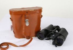 Pair of Zenith 10 x 50 binoculars, numbered 34155, with leather carrying case