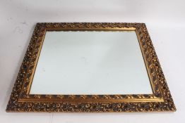 20th century ornate gilt framed wall mirror, with pierced border, 52cm wide x 60cm high