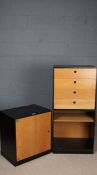 Set of three mid 20th Century Conran units, one with four graduated drawers, one with a hinged