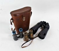 Pair of Ross London binoculars, Solaross 16x60, together with two further early 20th Century