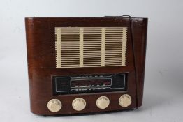 Mid 20th century Strad radio, housed within a walnut case, 42.5cm wide