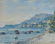 Arthur Ewan Forbes Dalrymple (b.1912) Monte Carlo from Roquebrun, signed oil on board, 60cm x 49cm