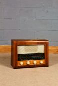 Bush walnut cased radio, mid 20th century, 50cm wide x 39cm high