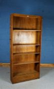 Light oak Veneered open bookcase with four adjustable shelves and compartment to the base, 91.5cm