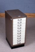 Bisley metal ten drawer chest, approx. 67.5cm high