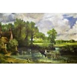 Tom Flanagan (20th Century British), the hay wain, after Constable, signed oil on board, housed in a