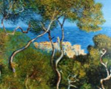 Tom Flanagan (20th Century British), Bordighera, after Monet, signed oil on board, housed in a black