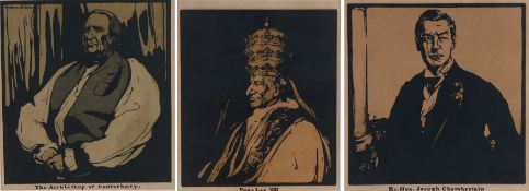 After William Nicholson (1872-1949) Three woodcut portraits, The Archbishop of Canterbury, Rt.Hon.