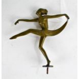 Art Deco painted lead figure/car mascot, in the form of a female dancer, 13cm high