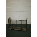 Victorian brass and mesh fire curb, 80.5cm long