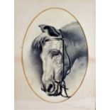 Late 19th century British school, charcoal study of a horse, indistinctly signed and dated '99,