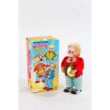 Japanese made Wind Up Musical Clown, with original box, 16.5cm tall