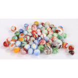 Collection of opaque glass marbles, varying colours, the largest 23mm diameter (qty)