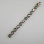 Silberarmband mit Diamant-/Smaragd-Besatz - natürliche Smaragde von ca.9,10 Kar