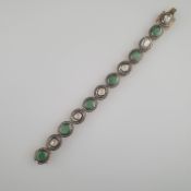 Silberarmband mit Diamant-/Smaragd-Besatz - natürliche Smaragde von ca.9,10 Kar