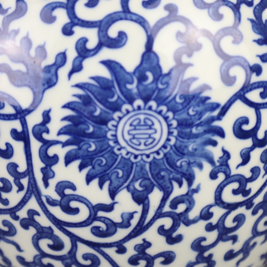Blau-weiße Vase - China, Balusterform mit leicht ausgestellter Mündung, dekorie - Image 7 of 11