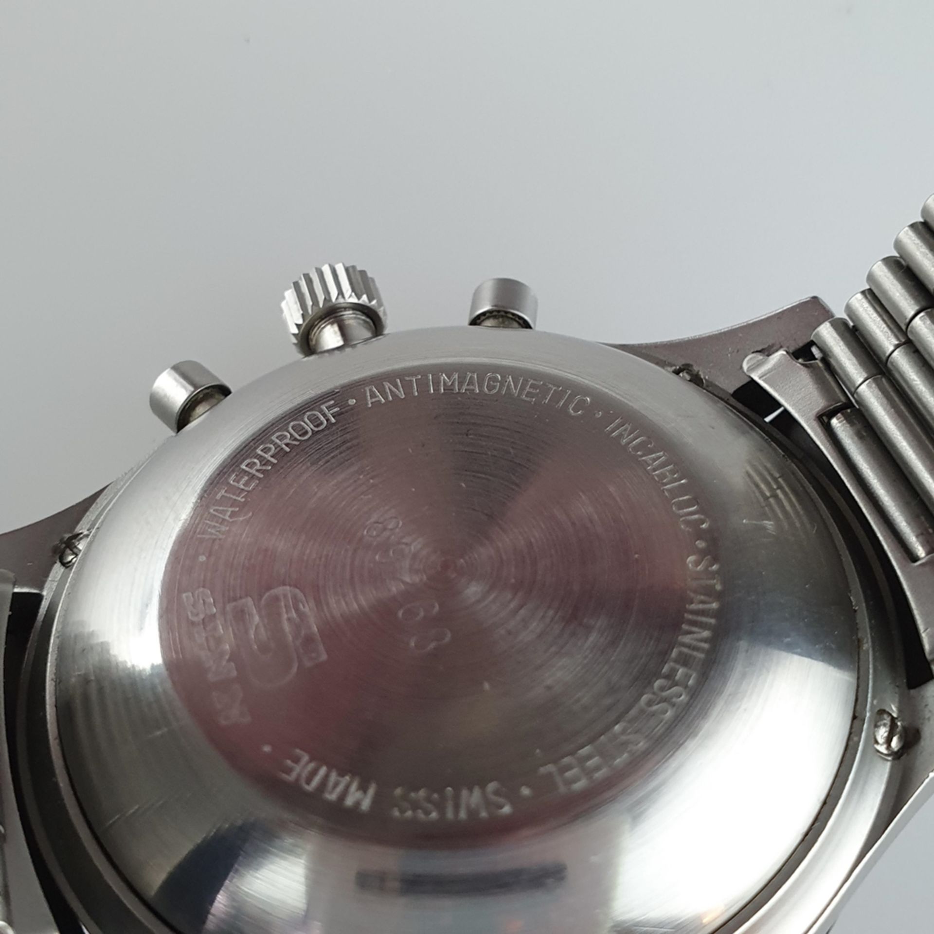 Herrenarmbanduhr - Sinn Military-Chronograph, Edelstahl, Automatik, drehbare Lü - Bild 5 aus 5