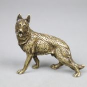 Tierplastik Schäferhund - wohl um 1900, Bronze, patiniert, vollplastische natur