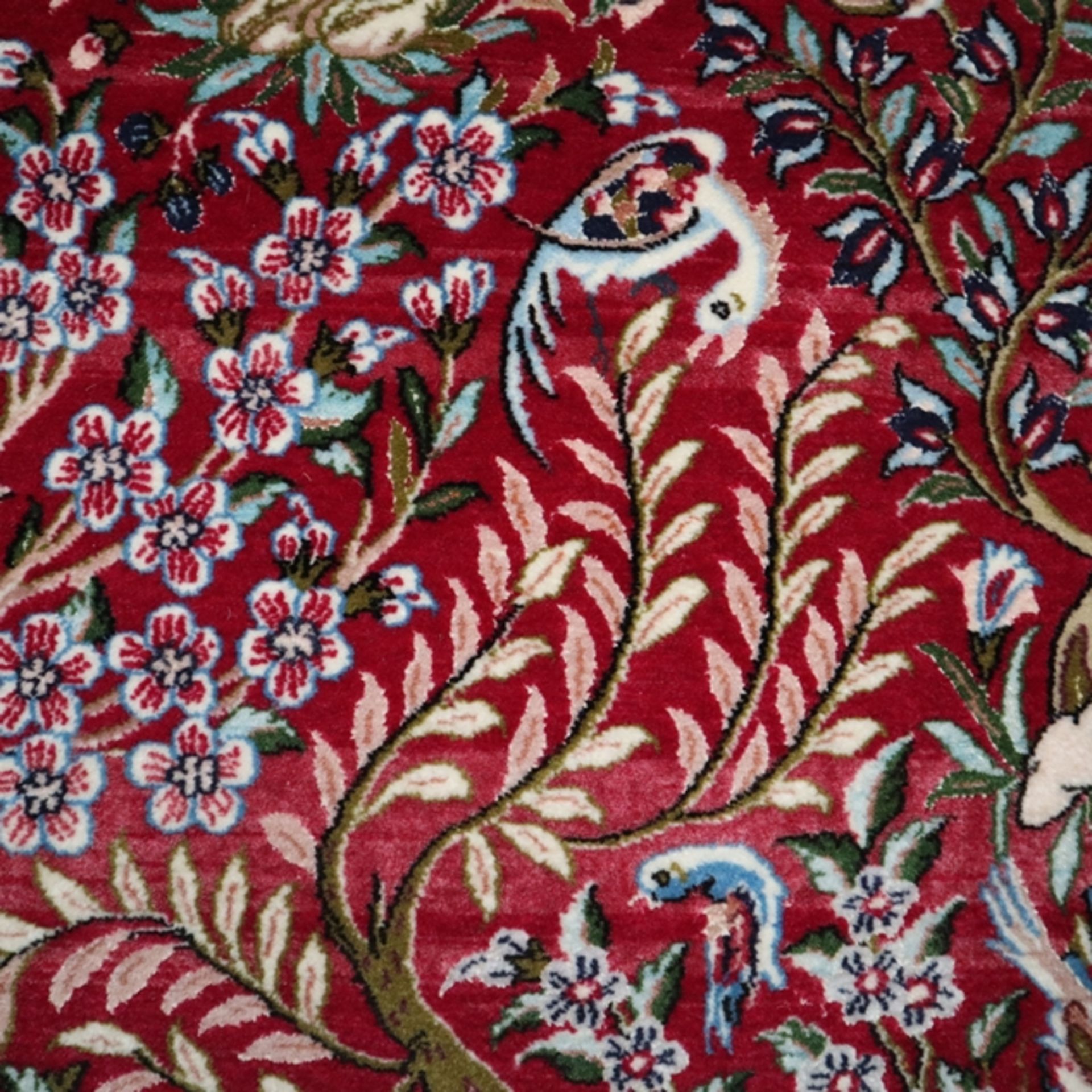Isfahan - um 1970, Wolle auf Seide, Lebensbaum-Motiv, breite Zierborte, 1 Milli - Image 4 of 7