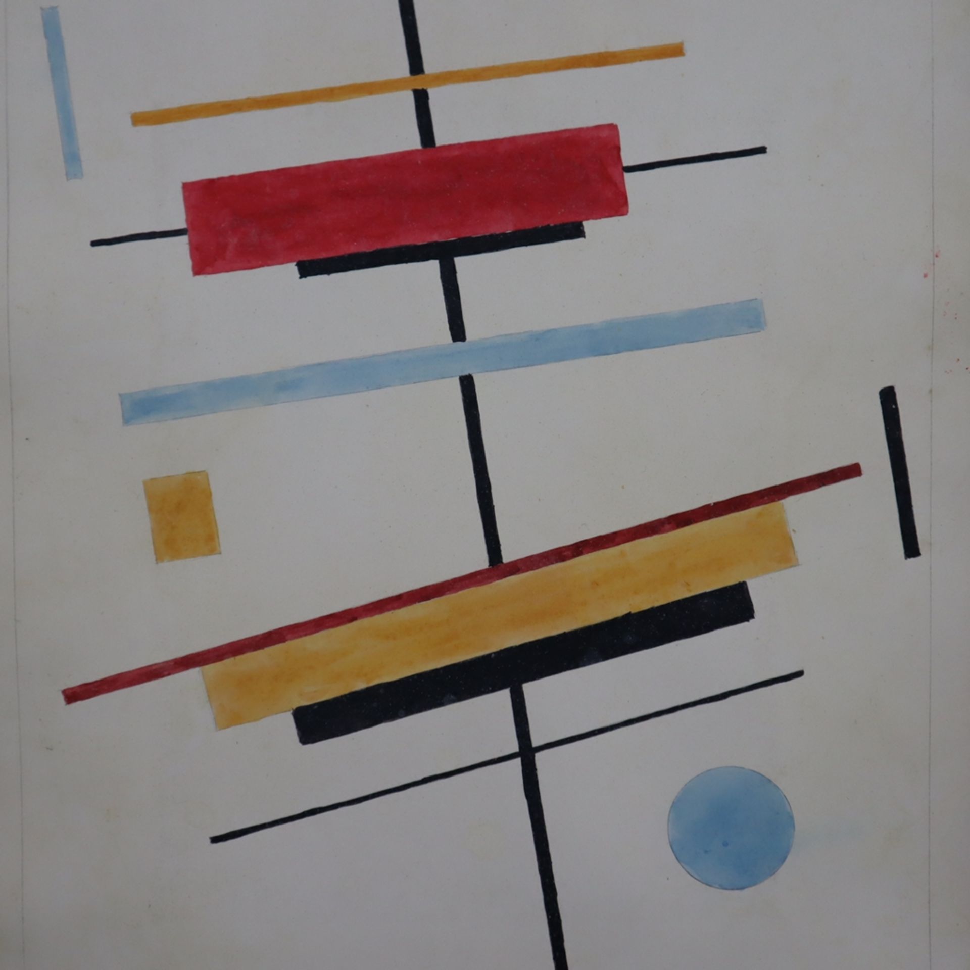 Suetin, Nikolai Mikhaylovich (1897-1954, wohl) - Konstruktivistische Kompositio - Image 2 of 7