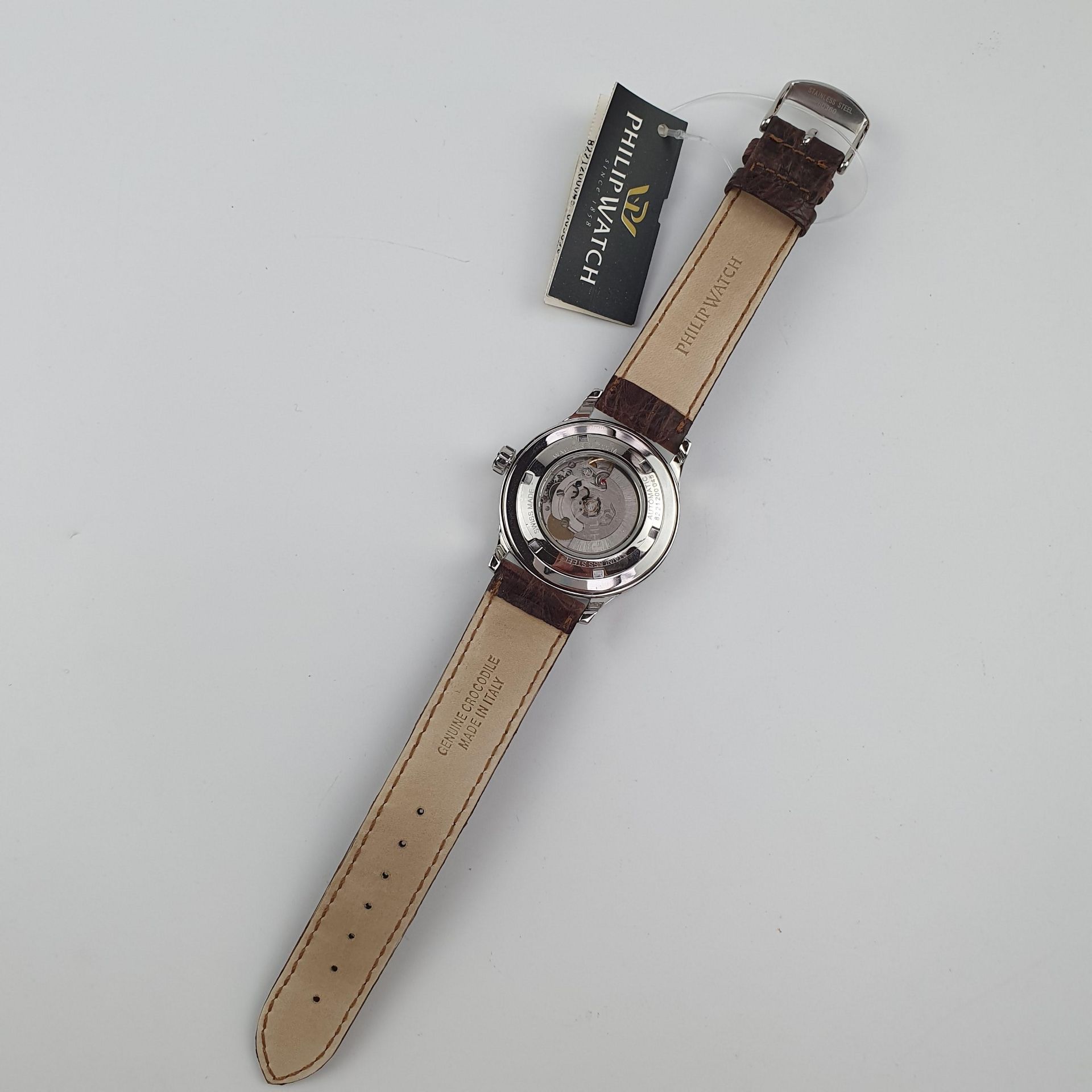 Herrenarmbanduhr Philip Watch - Automatic, Swiss made, Edelstahlgehäuse, weißes - Bild 3 aus 4