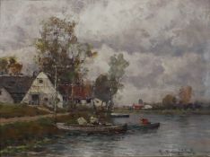 Jungblut, Johann (1860 Saarburg - 1912 Düsseldorf) - Sommerliche niederrheinisc