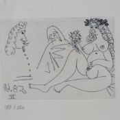 Picasso, Pablo (1881 Malaga - 1973 Mougins) - "Femme blonde à la Fleur, Célesti