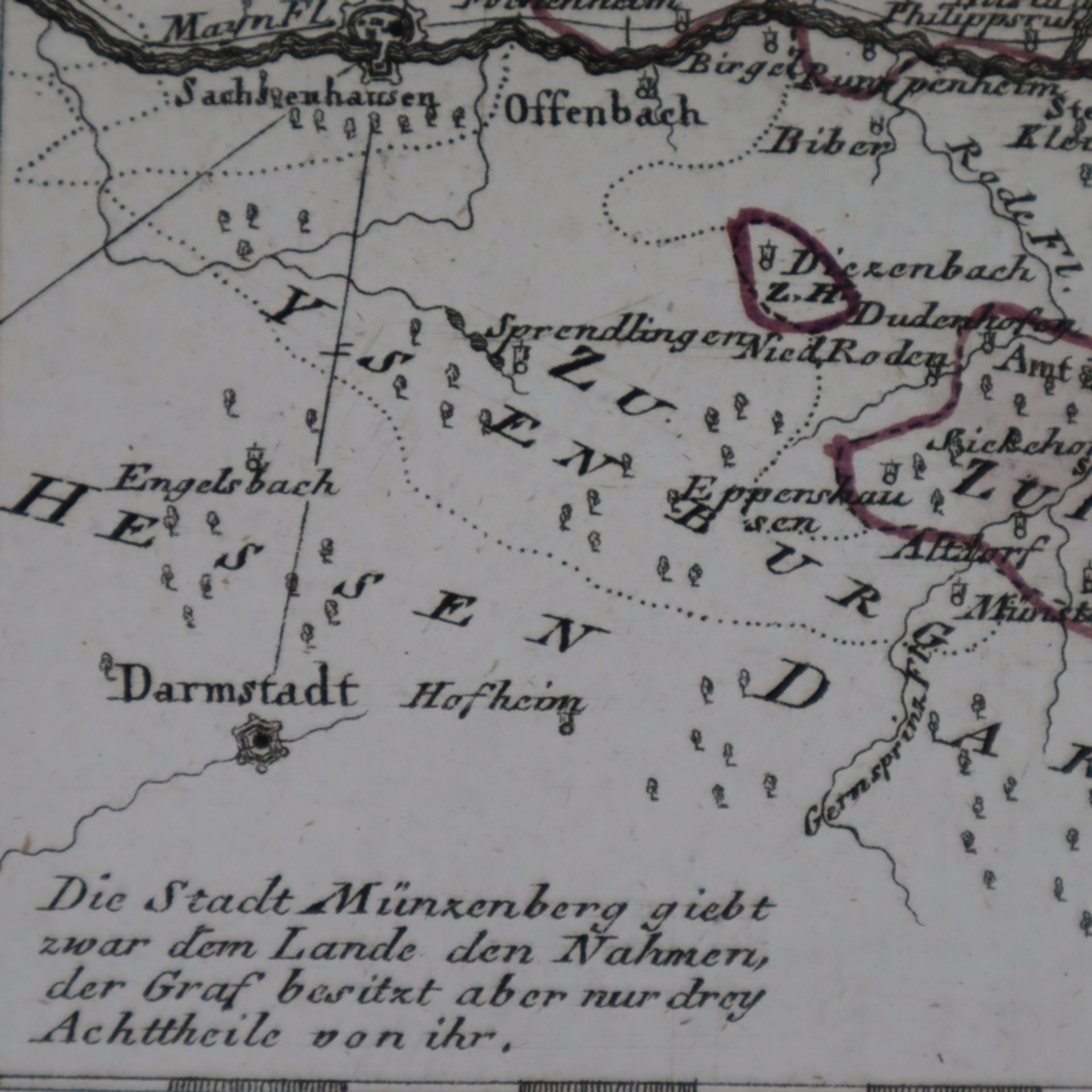 Reilly, Franz Johann Joseph - Kupferstichkarte "Die Grafschaft Hanau Münzenberg - Bild 4 aus 7