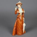 Elegante Damenfigur "The Visitor 1894" - Goebel, Steingut, polychrom bemalt, au