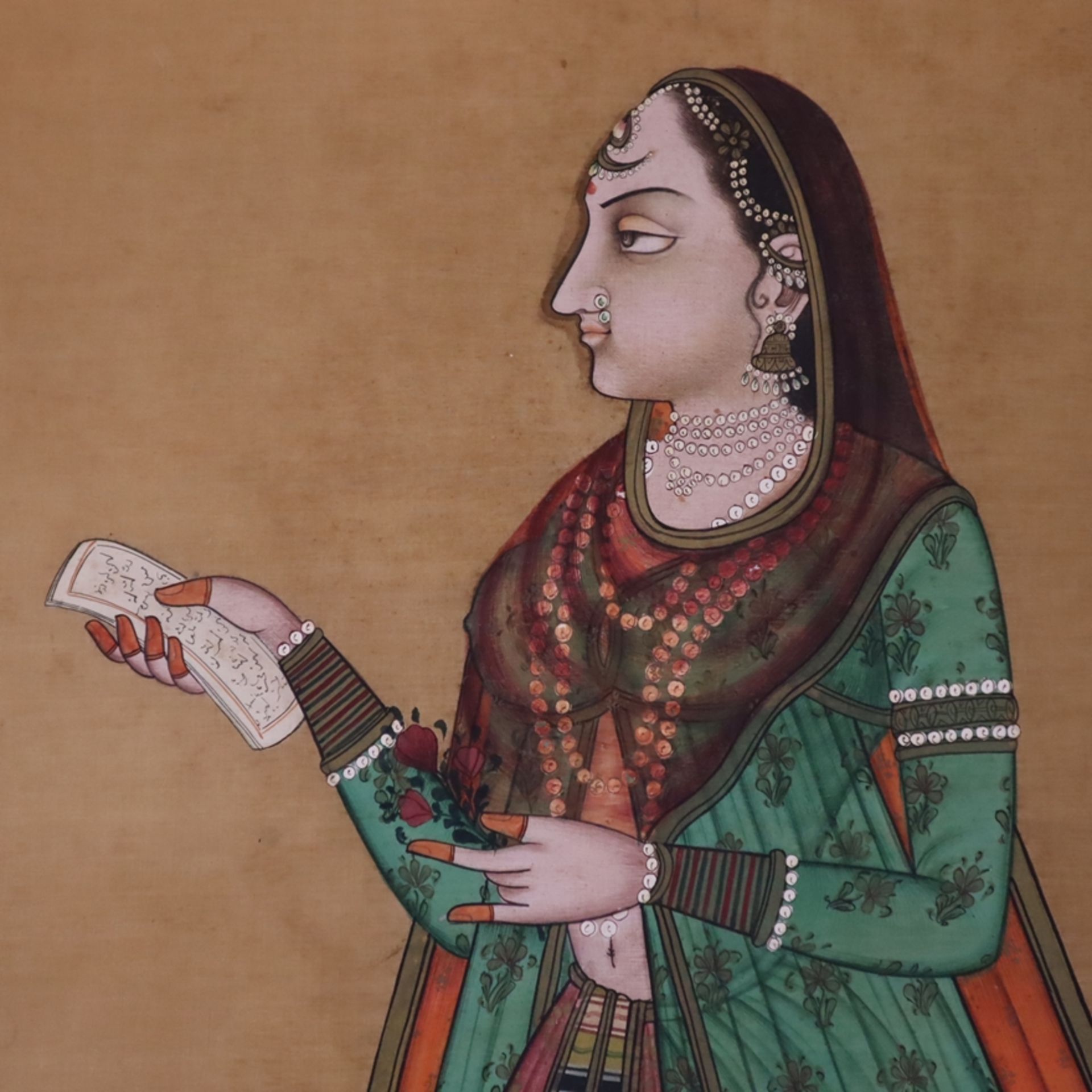 Zwei Bildnispendants - Indien, großformatige Portraits von Shah Jahan (Großmogu - Bild 6 aus 11