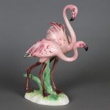 Tierplastik "Flamingo-Paar" - Goebel, Entwurf von A. Strunz (1956), Keramik, po