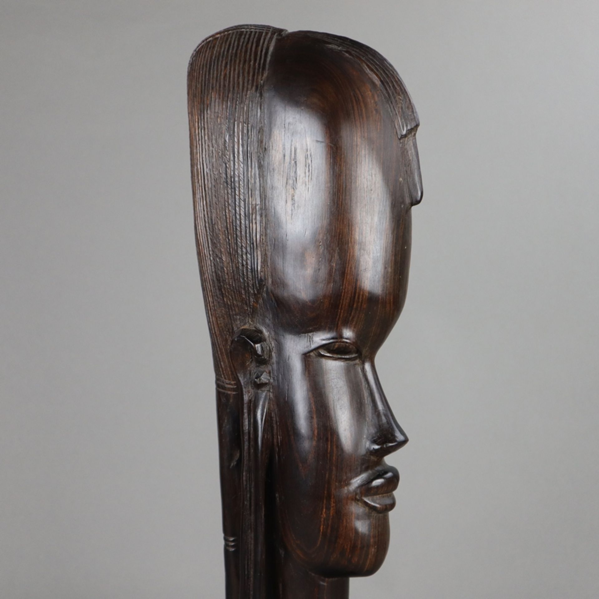 Afrikanische Frauenbüste - wohl Kenia, Ebenholz, geschnitzt, weiblicher Kopf mi - Image 3 of 7