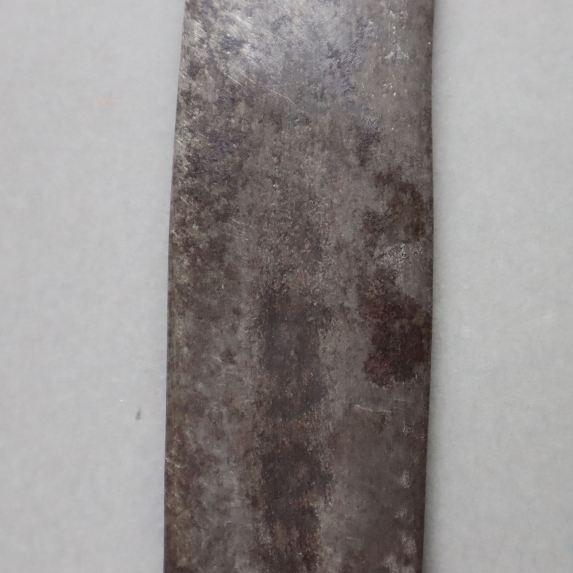 Afrikanisches Kurzschwert - Griff Holz geschnitzt, zweischneidige Stahlklinge v - Bild 3 aus 5