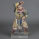 Kleiner Dachreiter-Figur - China, Keramik, heller Scherben, bunt bemalt, unglas