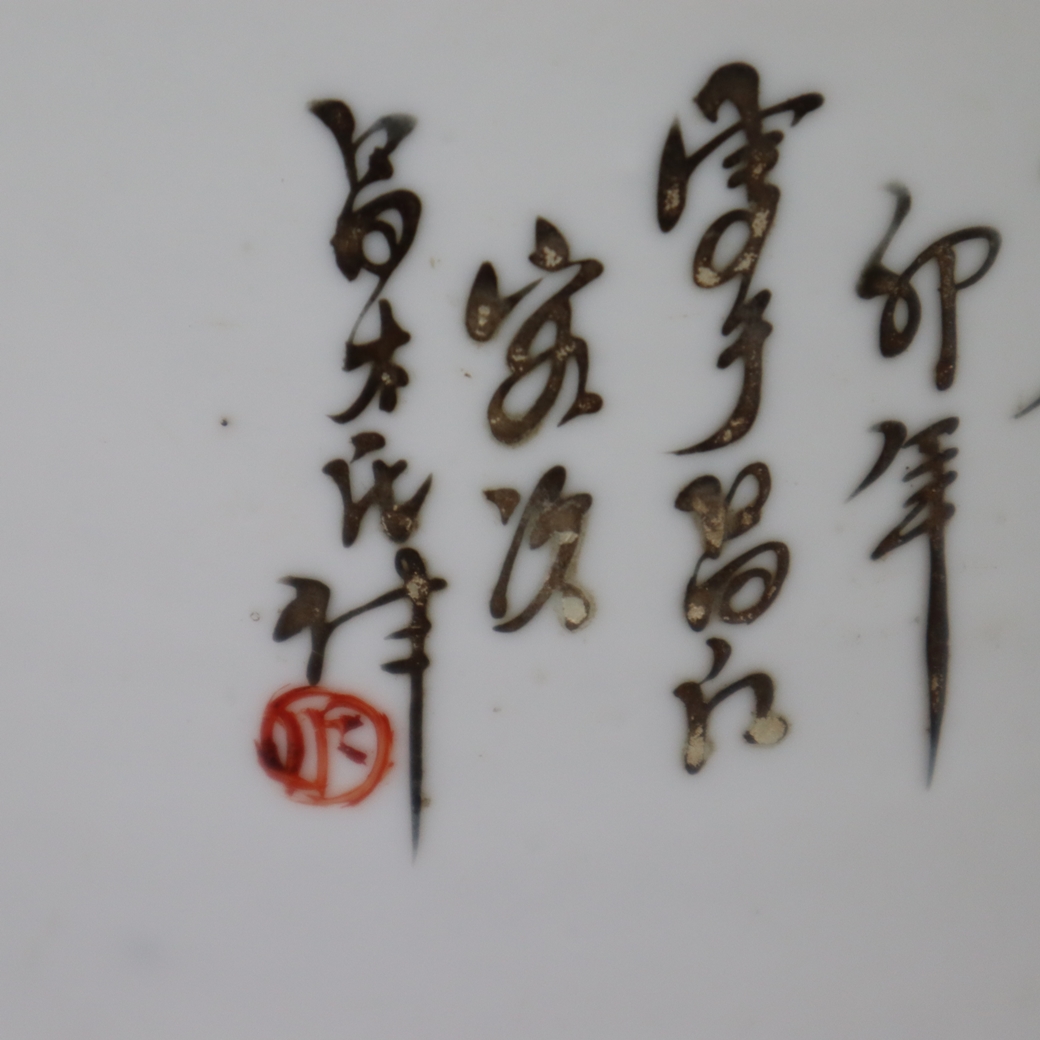 Deckeldose - China, Porzellan, runde zylindrische Form, Schauseite und Stülpdec - Image 10 of 14