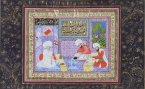 Osmanische Miniaturmalerei - Amal Orbek 19.Jh.- Pigmentfarben und Gold auf Papi
