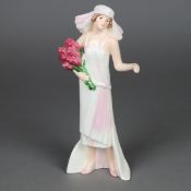 Elegante Damenfigur "Her Treasured Day 1925" - Goebel, Steingut, polychrom bema