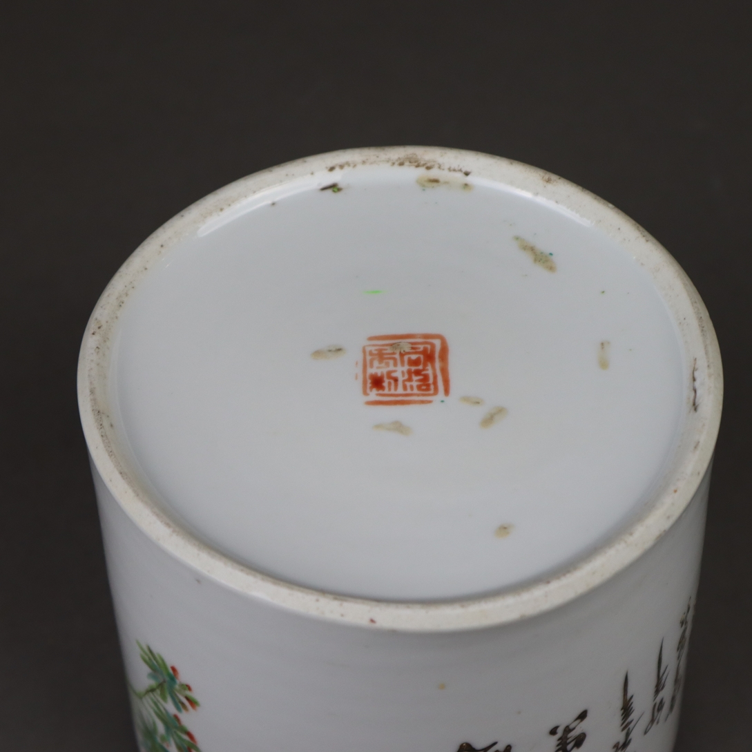 Deckeldose - China, Porzellan, runde zylindrische Form, Schauseite und Stülpdec - Image 11 of 14