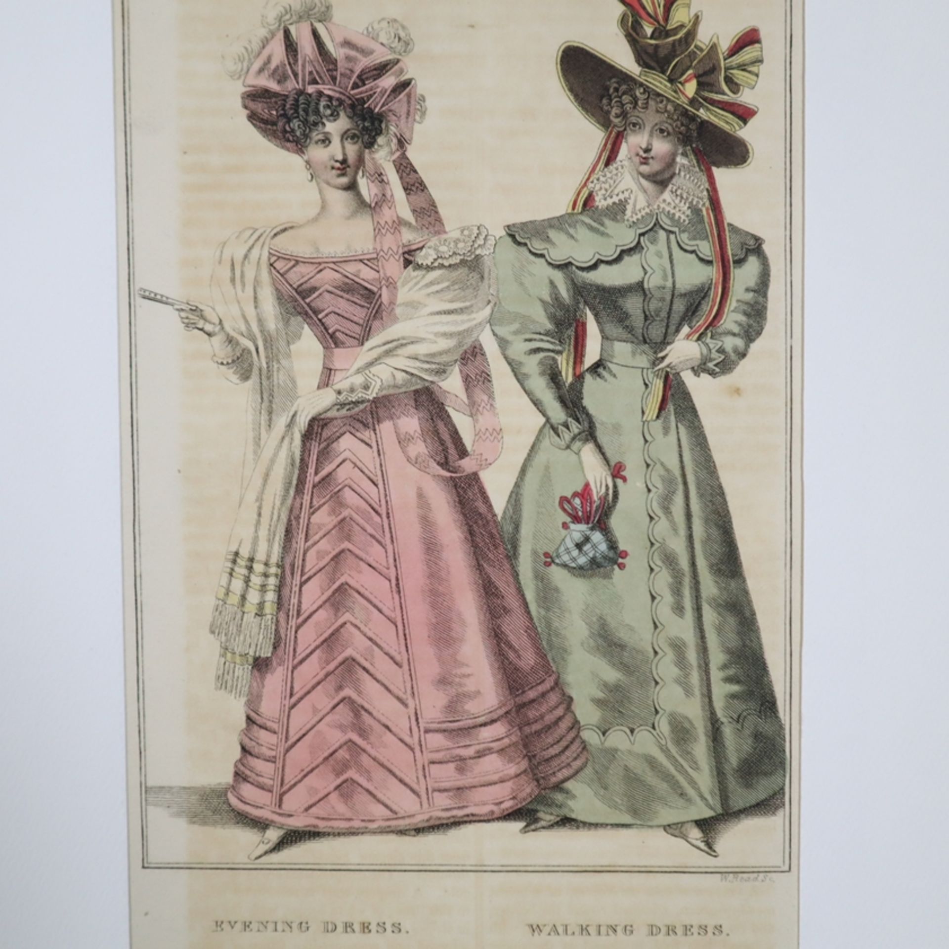 Konvolut Modestiche - Frankreich, um 1830/40, 8 kolorierte Stahlstiche, u.a. au - Bild 2 aus 6
